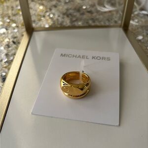 Michael Kors Double signet ring with engraved logo